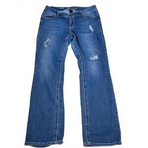 Lane Bryant Medium Wash Distressed Bootcut Jeans 16 Tall